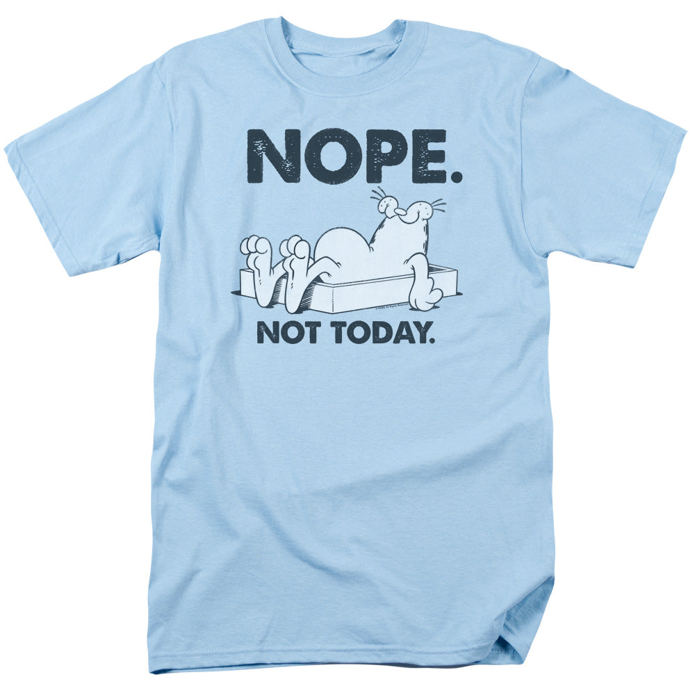 Garfield Nope Mens T Shirt Light Blue Officially Licensed