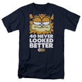 Garfield 40 Looks Mens T Shirt Navy Blue Officially Licensed