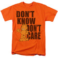Garfield Don'T Know Don'T Care Mens T Shirt Orange Officially Licensed