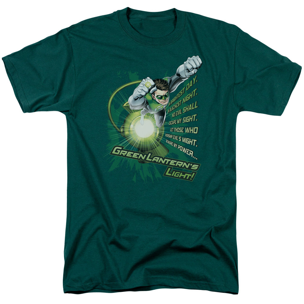 Green Lantern Flying Oath Mens T Shirt Hunter Green Officially Licensed