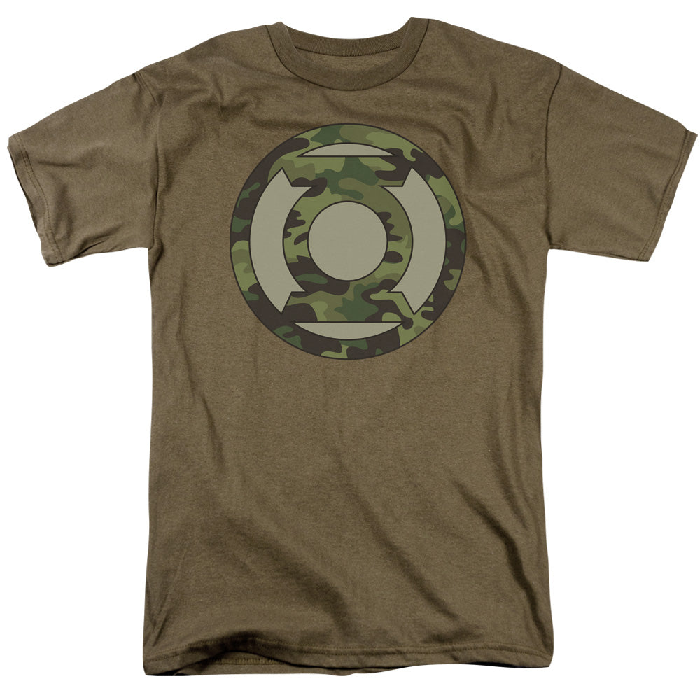 Green Lantern Camo Logo Mens T Shirt Safari Green Officially Licensed