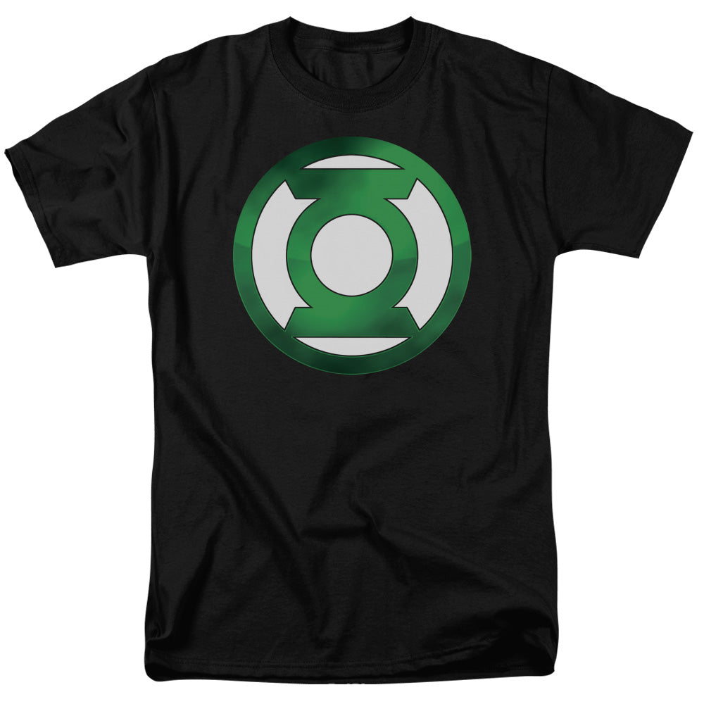 Green Lantern Green Chrome Logo Mens T Shirt Black Officially Licensed