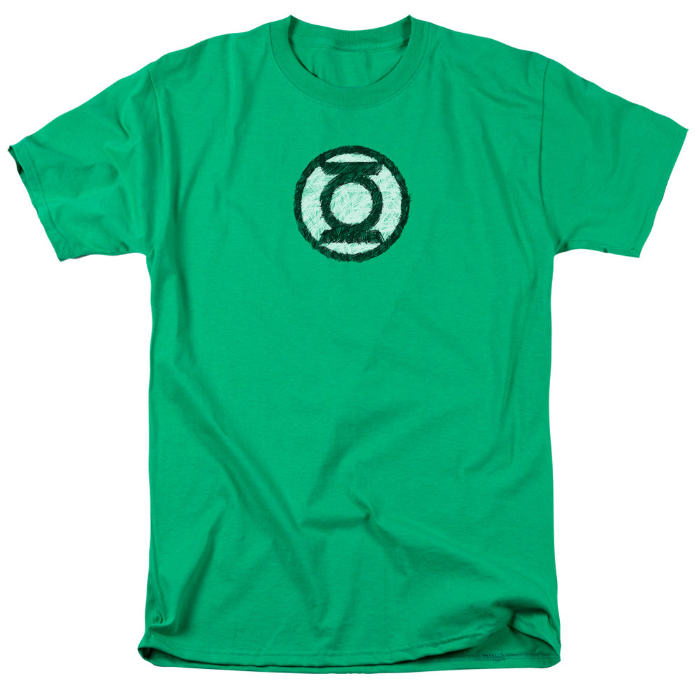 Green Lantern Scribble Lantern Logo Mens T Shirt Kelly Green Officially Licensed