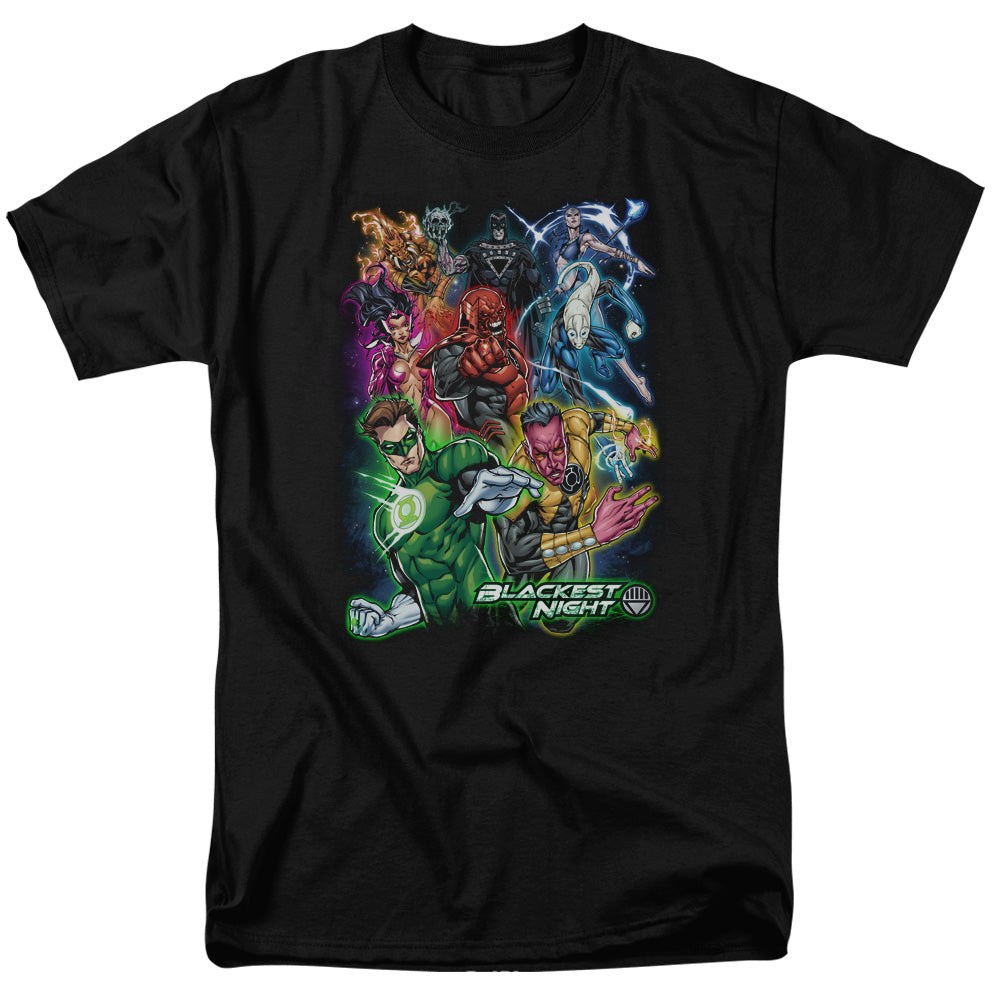 Green Lantern Blackest Group Mens T Shirt Black Officially Licensed