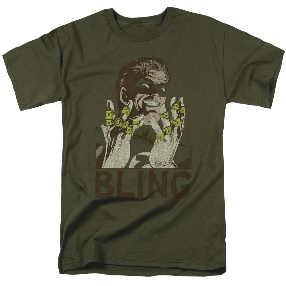Green Lantern Bling Bling Mens T Shirt Military Green Officially Licensed