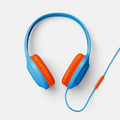 heyday Wired On-Ear Headphones Built-In Mic Foam Cushion Bright Blue