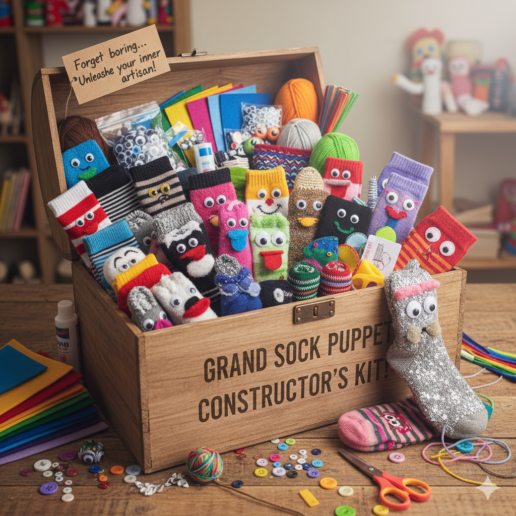 The Grand Sock Puppet Constructor's Kit! 🎭 A Mystery Box of Raw Materials & Creative Potential!