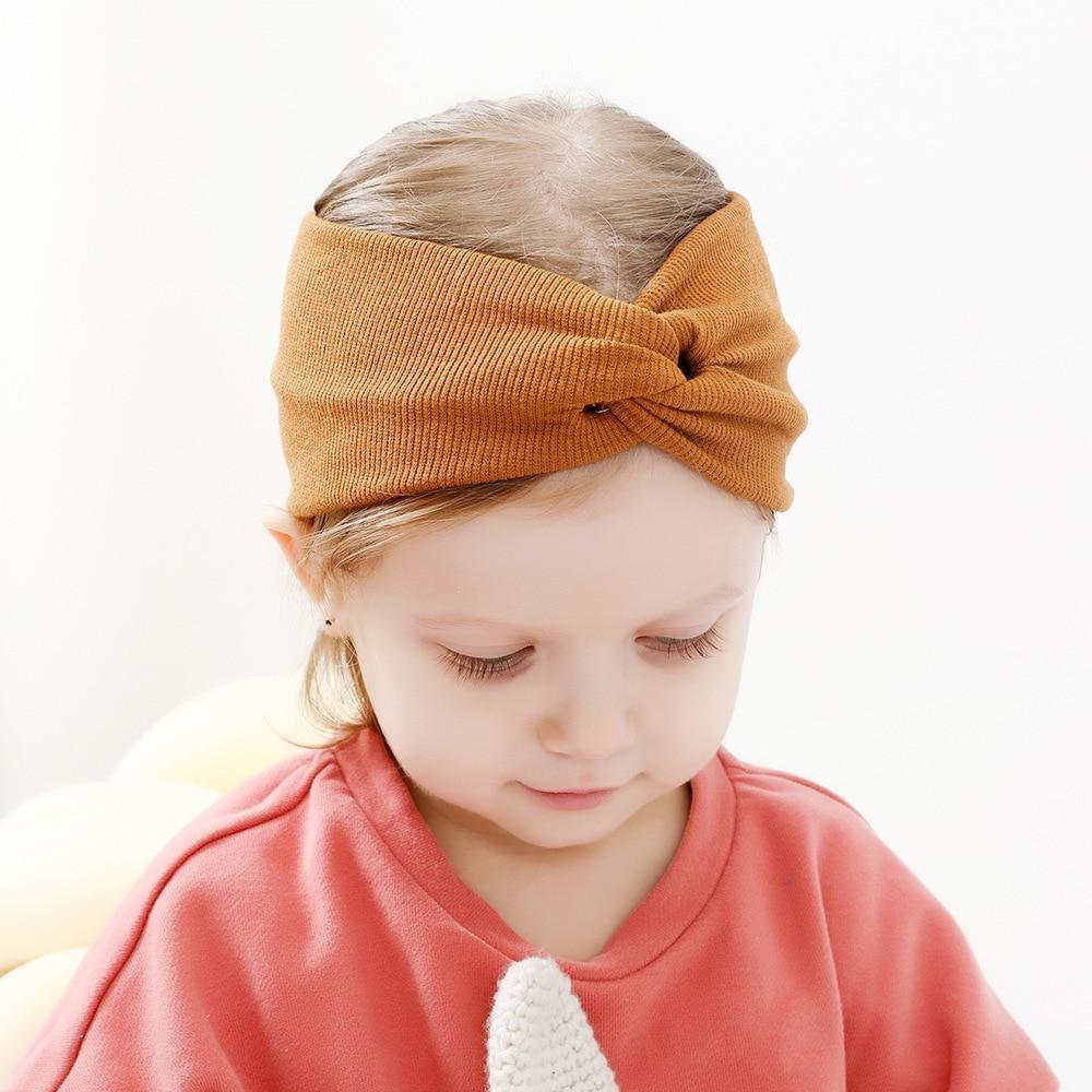 Modern New Trend Girls Winter Autumn Headband Twisted Knotted Soft Elastic Baby Girl Soft Elastic Turban Headband For Girls