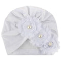 Handmade Baby Accessories Newborn Kids Baby Boy Girl Indian Turban Twist Knot Beanie Hat Pearl Flower Style