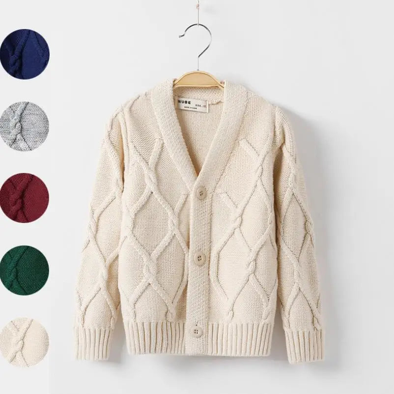Boys Sweater Knitwear Long-Sleeve Cotton Cardigans