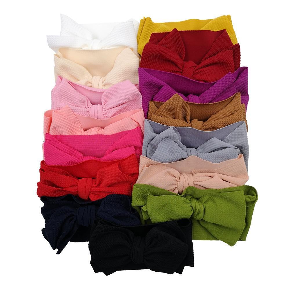 Baby Girls Headband Toddler Big Bow Hairband Cute Solid Stretch Turban For Baby Girls
