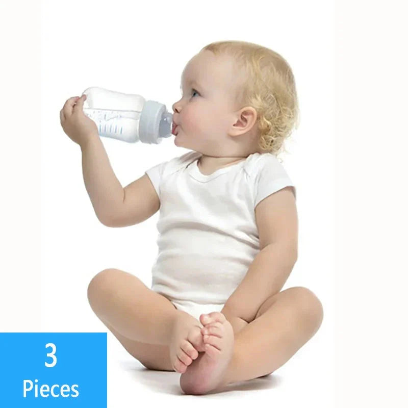 3PCS Baby Bodysuit Set (0–12M) – Soft Cotton Solid Color Summer Rompers for Boys & Girls