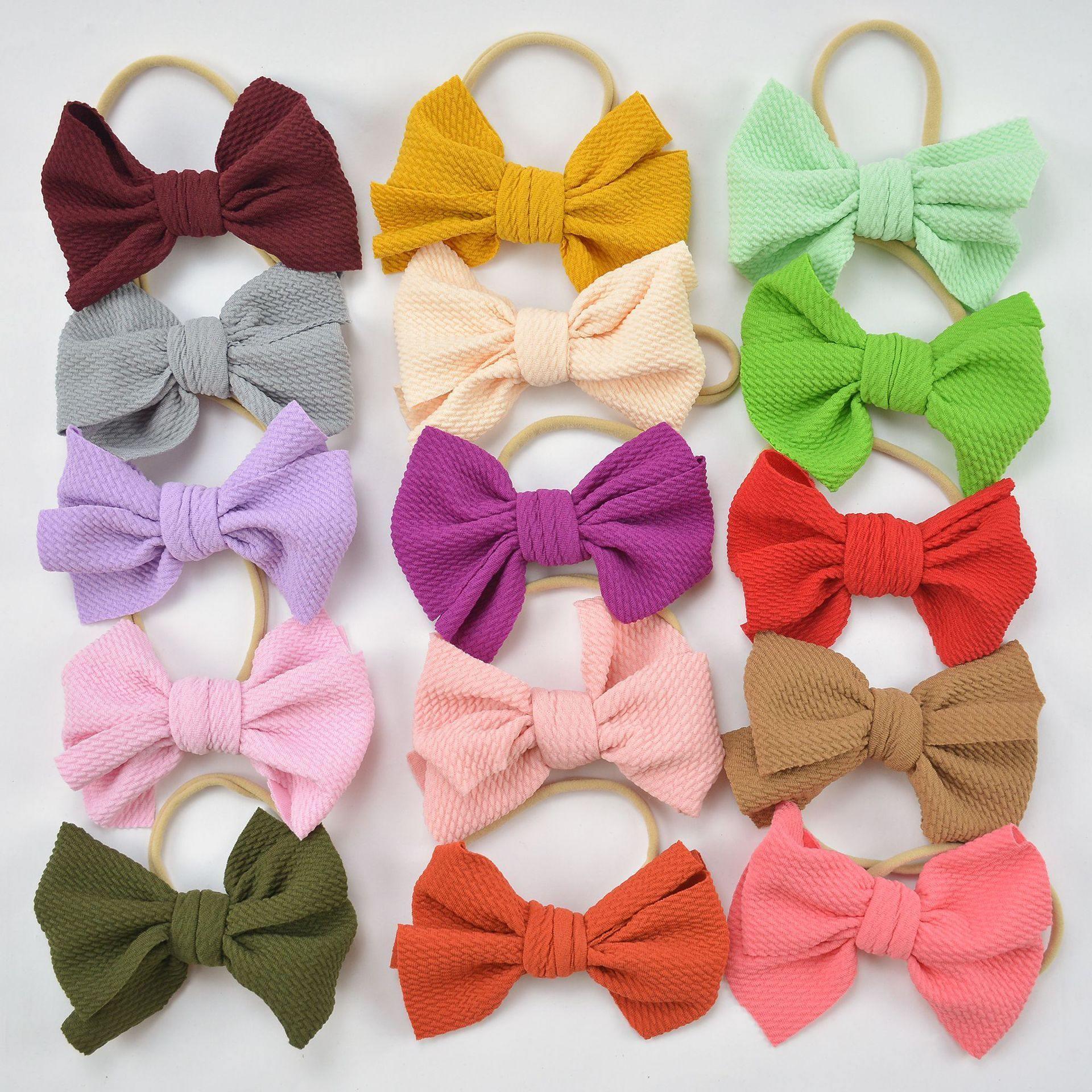Headband Bow Girl Headbands Nylon Elastic Hair Accessories Photography Props For Baby Girls In Elegant Design