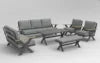 Modern All-Aluminum Outdoor Modular Sofa Set with X-Frame Design and Dining Table Freely Combinable for Farmhouse & Courtyard