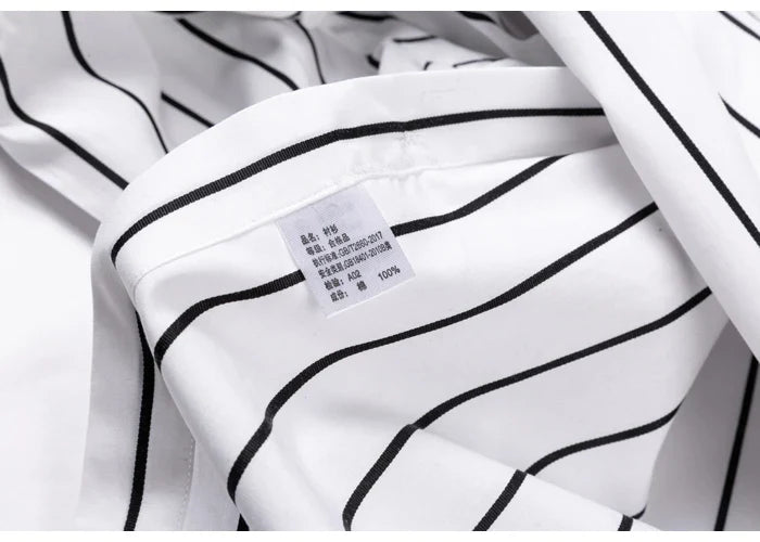 England Style Soft 100% Cotton Fashion Shirts Single Patch Pocket Long Sleeve Standard-fit Button-down Man Casual Striped Shirt