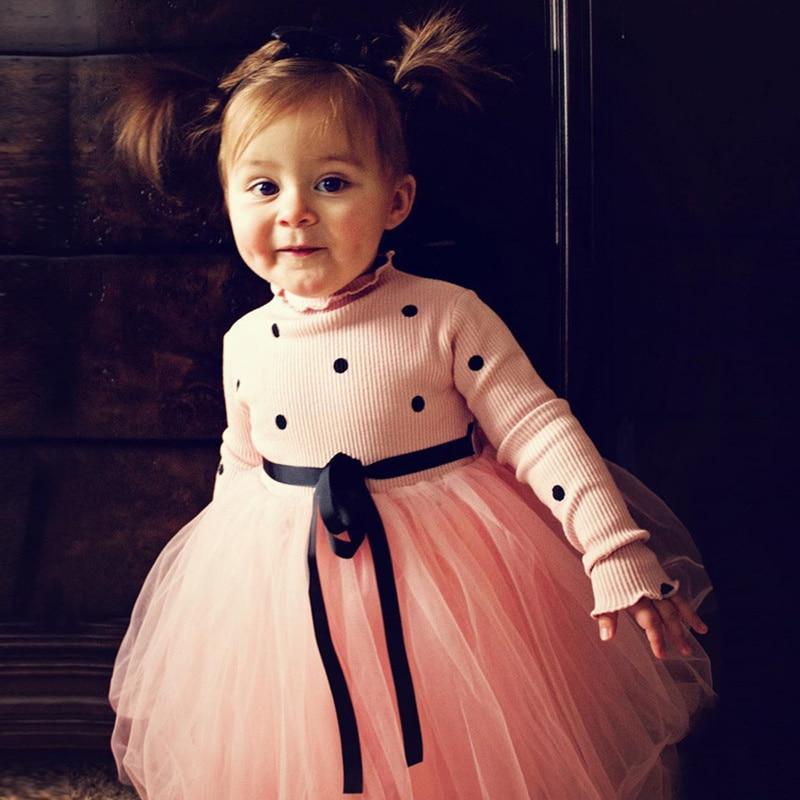Modern Elegamt Newborn Princess Infant Baby Girl Clothes Polka Dot Tutu Ball Gown Party Dresses For Girls and Babies