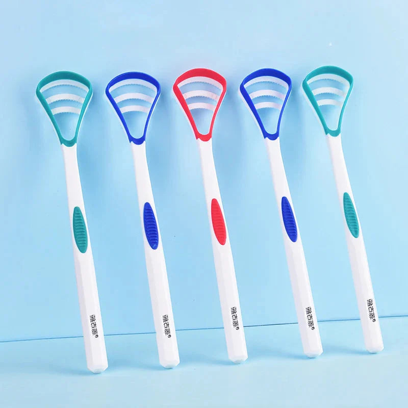 Silicone Tongue Scraper & Cleaner Brush - Fresh Breath Oral Care Tool, 1/3/6/12 Pack