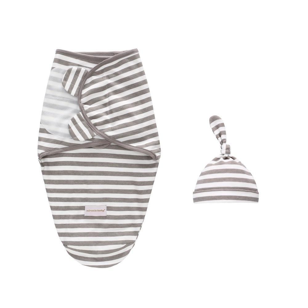 Baby Swaddle Blanket With Cap For Newborn Wrap Cotton Swaddling Bag Baby Envelope Sleep sack  Blanket .