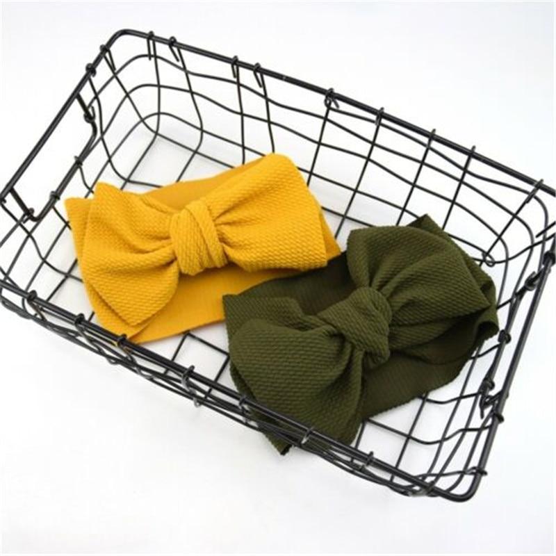 Big Bow Knot Solid Elastic Hairband Headband Stretch Turban Head Wrap Headwear