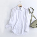 England Style Poplin Solid White Women Blouse
