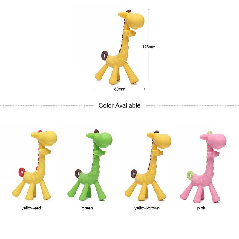 Baby Teethers Cartoon Animal Baby Teething Toy Penguin Silicone Teether Unicorn Pendant Raccoon Accessories