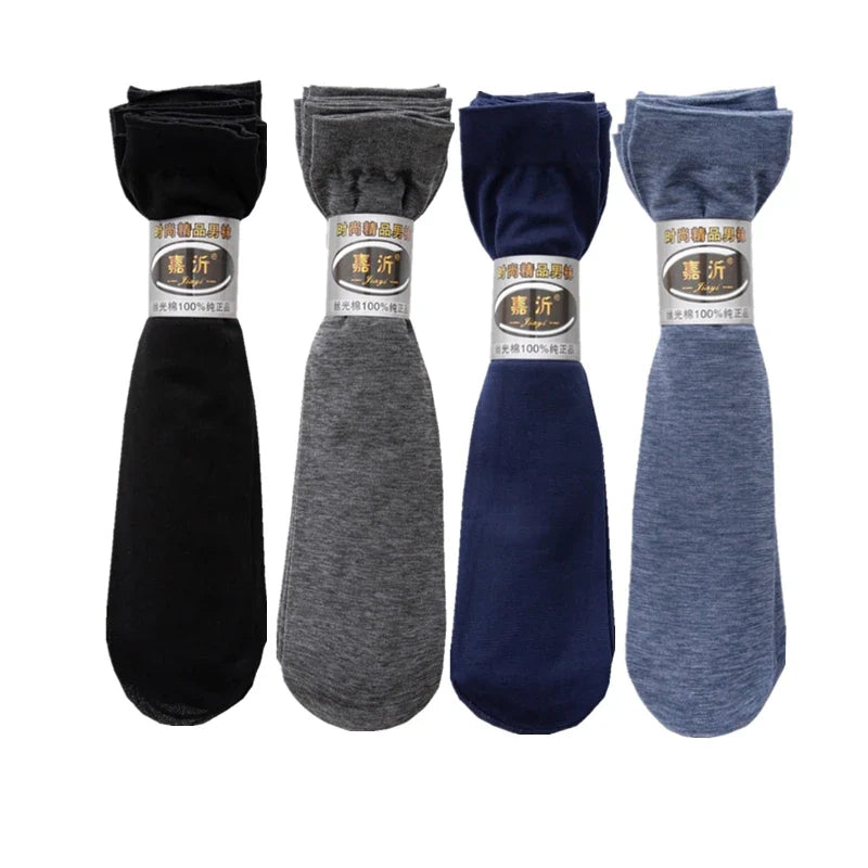 10pairs Bamboo Fiber Silk Men's Summer Socks Thin Stripe Breathable