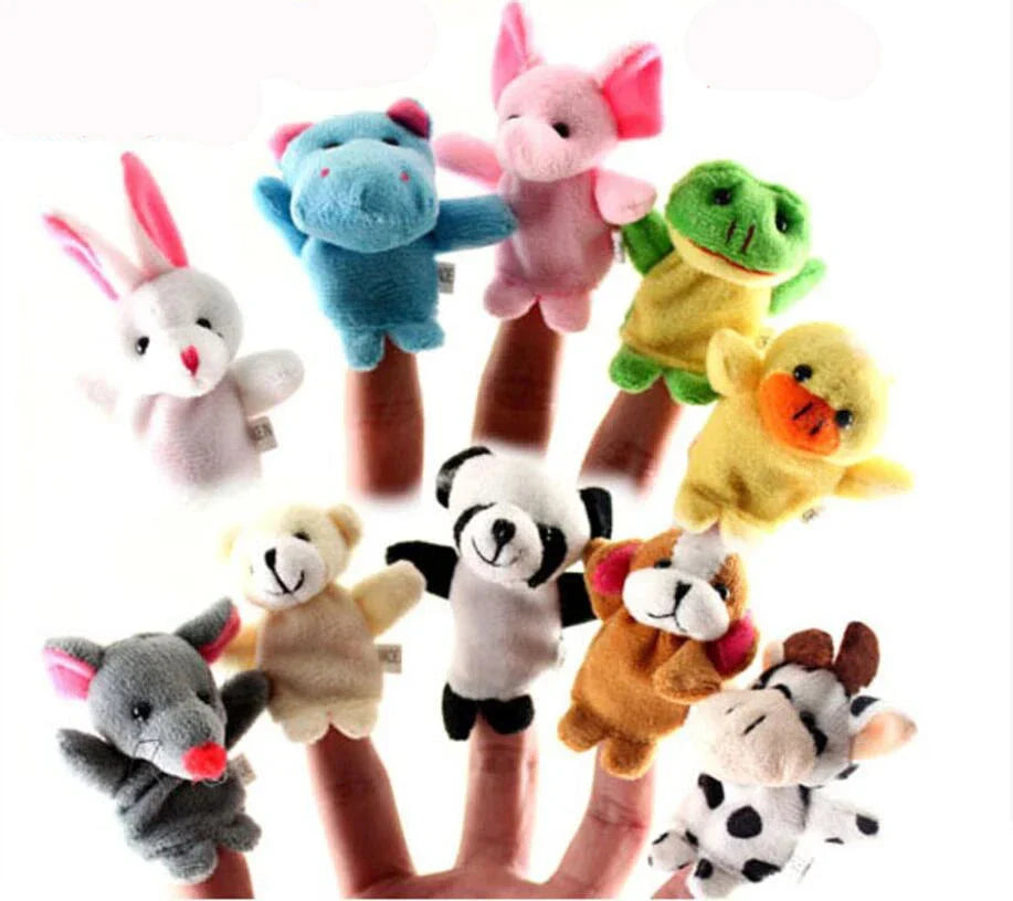 Hand Finger Puppets Plush Set – Animal Cartoon Toys for Kids