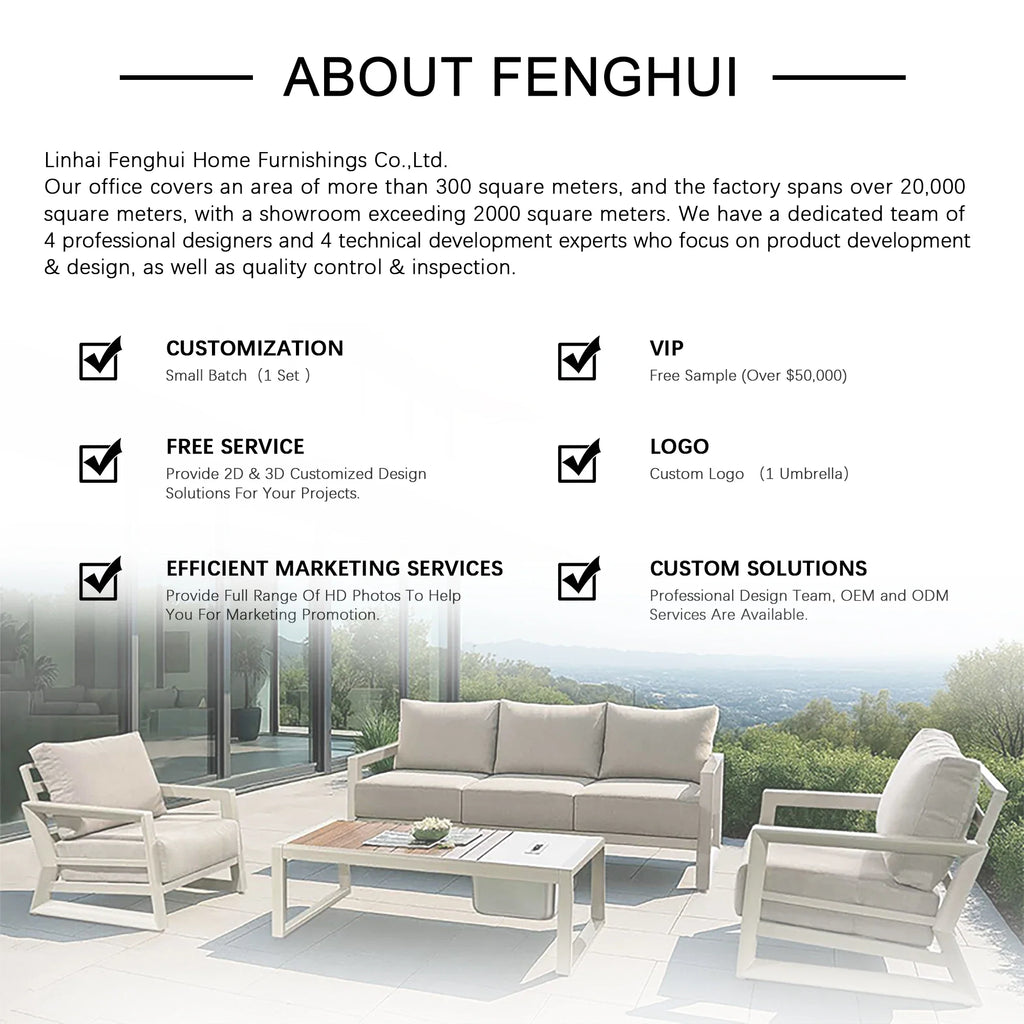 Modern All-Aluminum Outdoor Modular Sofa Set with X-Frame Design and Dining Table Freely Combinable for Farmhouse & Courtyard