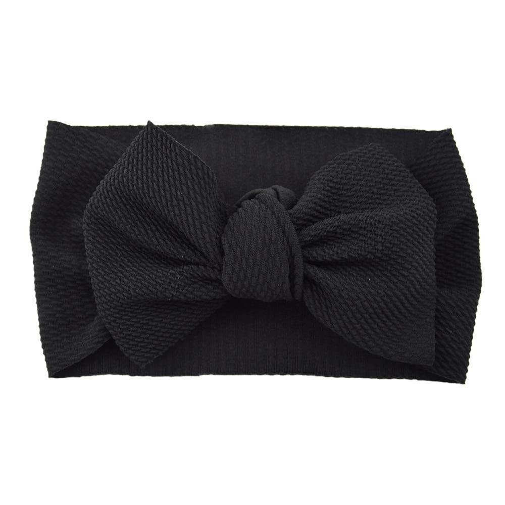 Big Bow Knot Solid Elastic Hairband Headband Stretch Turban Head Wrap Headwear
