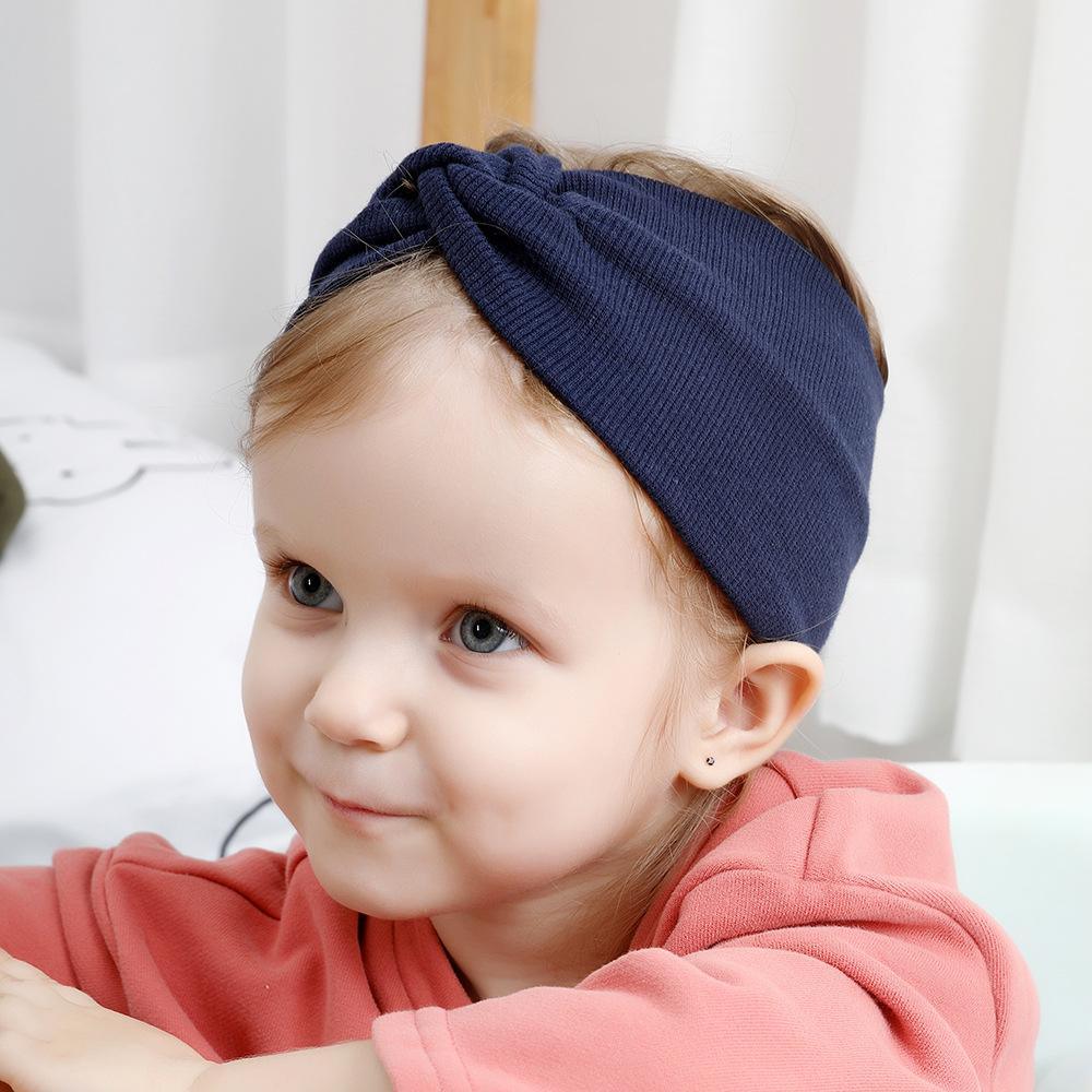 Modern New Trend Girls Winter Autumn Headband Twisted Knotted Soft Elastic Baby Girl Soft Elastic Turban Headband For Girls
