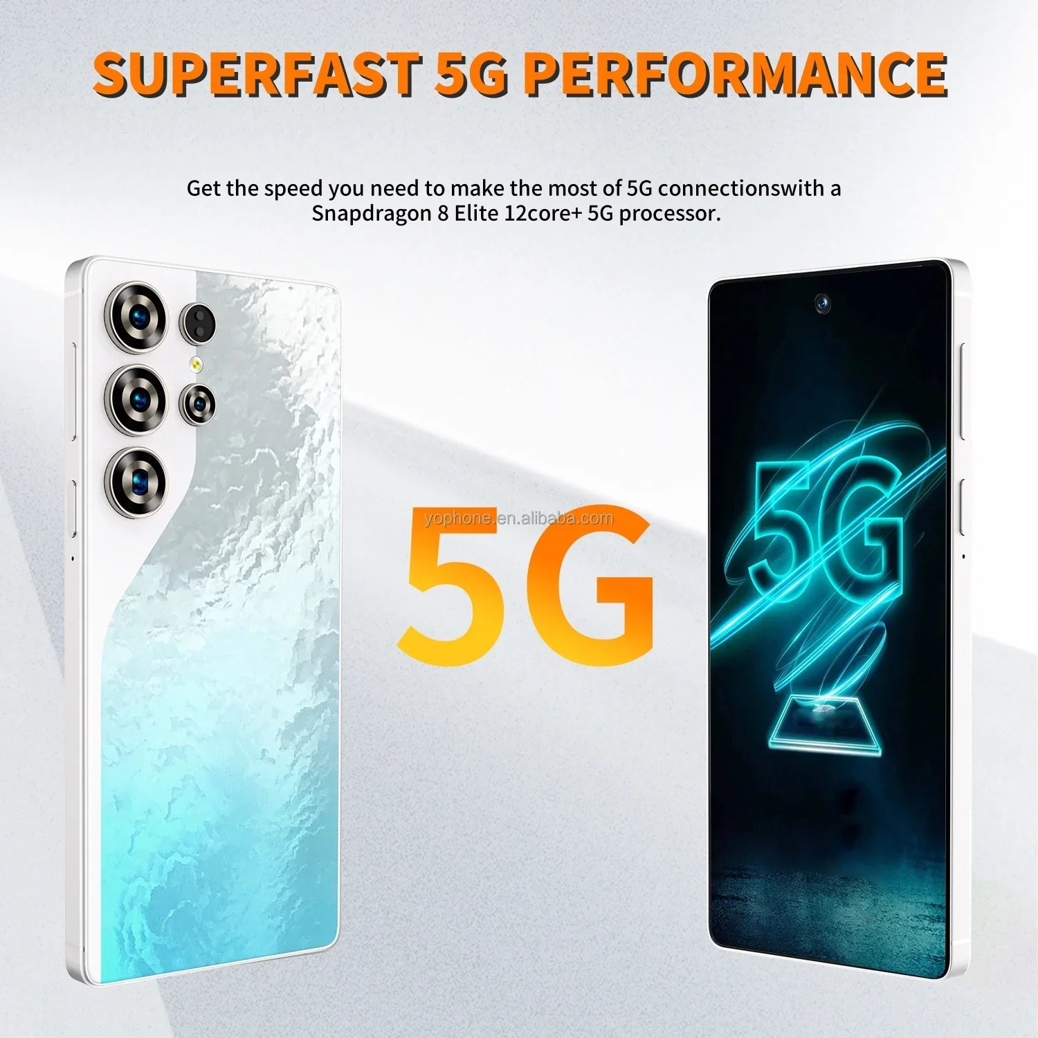 Android Fingerprint Unlock 4G 5g Network 6.6Inch Mobile Phone 5G Smartphone