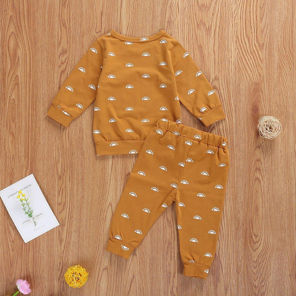 Newborn Boy Long Sleeve Bear Infant Hoodie Pant Tracksuit Set Pajamas For Kids In Bear Deisgn