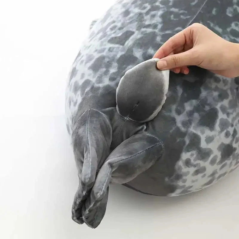 Angry Blob Seal Pillow – Cute 3D Chubby Sea Lion Plush Toy Gift