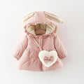 Newborn Baby Girl Clothes Floral Hooded Cotton-padded Jacket Outerwear For Girls