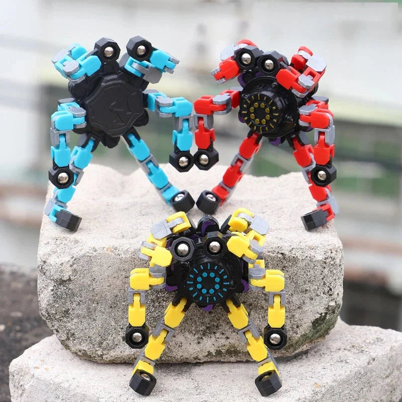 Deformable Fidget Spinner Chain Toy – Stress Relief Sensory Spinner for Kids & Adults