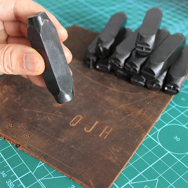 Letter & Number Stamp Punch Set - Hardened Steel for Metal, Wood, Leather (A-Z, 0-9)