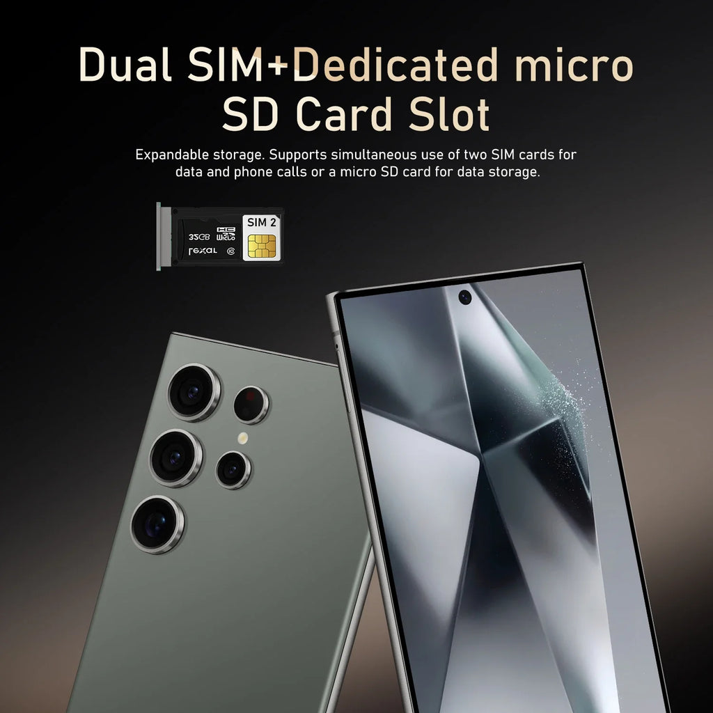 2025 S24 Ultra 7.3 5G Smartphone 16GB+1TB Android HD LCD 65W S Pen Mobile Gaming Phone with WIFI French & Spanish LTE Cellular