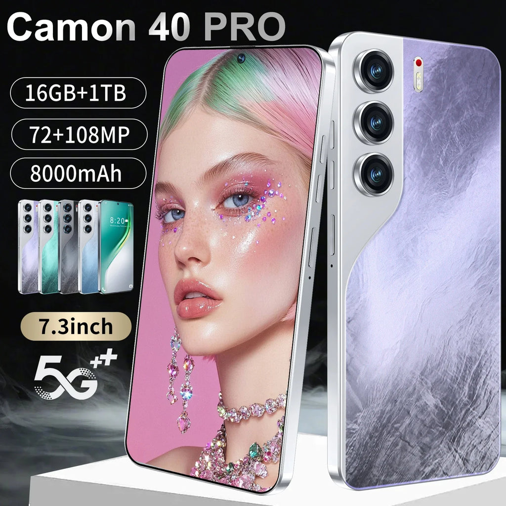 High Quality 40 Pro 5G Smartphone Unlocked Android 14 16GB+1TB Dual SIM Global LTE CDMA Mobile