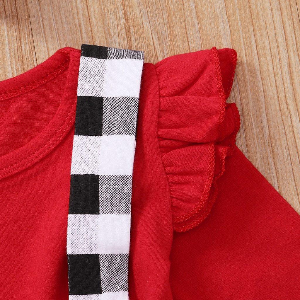 Cute Outfits Autumn Winter Plaid Suspender  Christmas Dress Clothing  Kids Girls Skirts