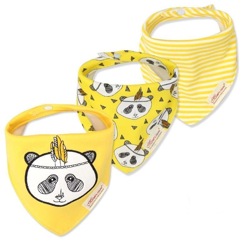 Moder 3PCS Baby Bibs Bandanna Lot Cotton Multi-style Triangle Cartoon For Infant Boys And Girls