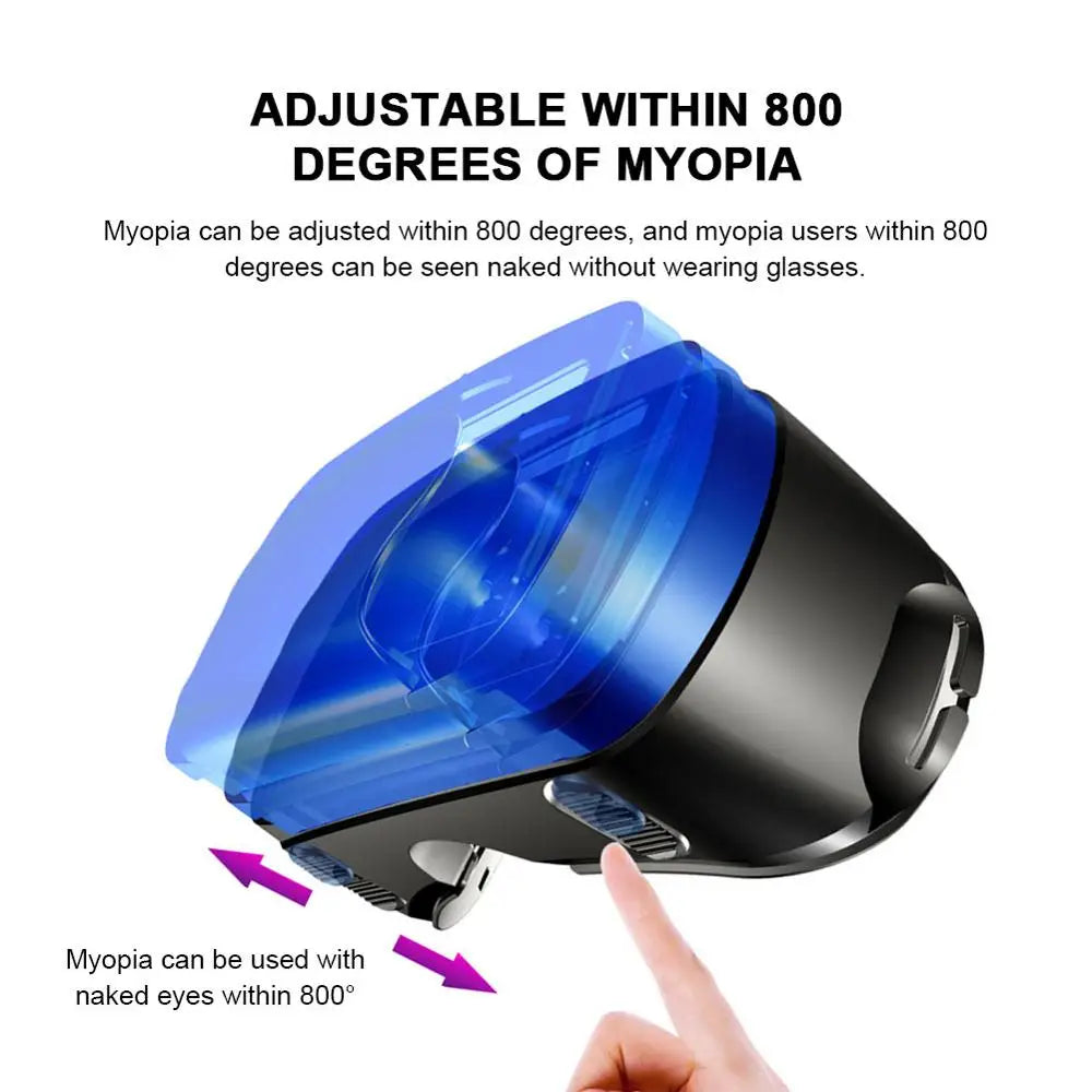 7 Inches Lenses 3D VR Virtual Reality Headset Smart Glasses Helmet for Smartphones Cell Phone Mobile Binoculars with Controllers