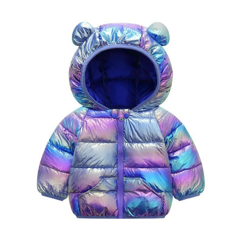 Shiny Toddler Baby Warm Hooded Coat Winter Outerwear Infant Clothes Cute Jacket Baby Clothes For Girls