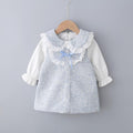 New Spring Baby Girls Sweet Bow Brim Princess Dress Kids Baby Girls Clothes For Kids Between 1-3Years