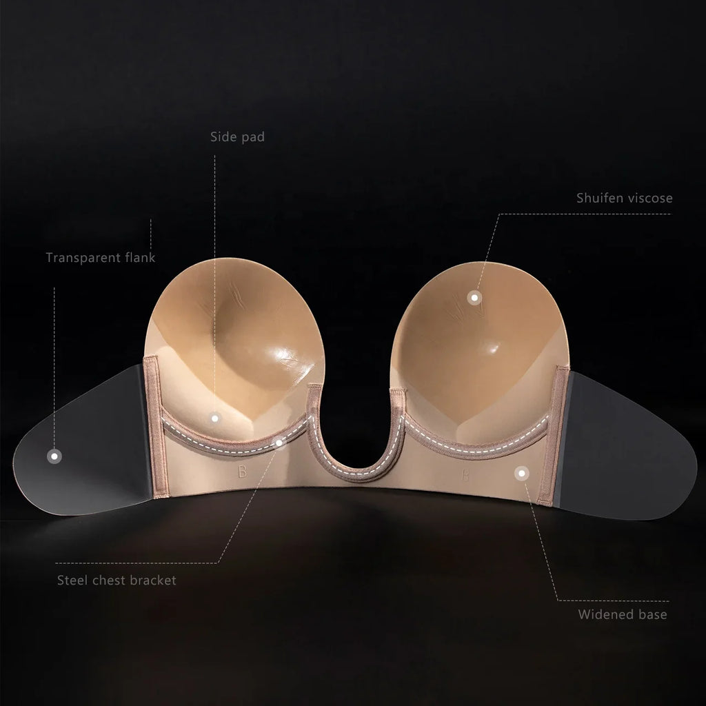 Seamless Sustainable U Plunge Invisible Push up Silicone Gel Bra Push up Strapless Bra