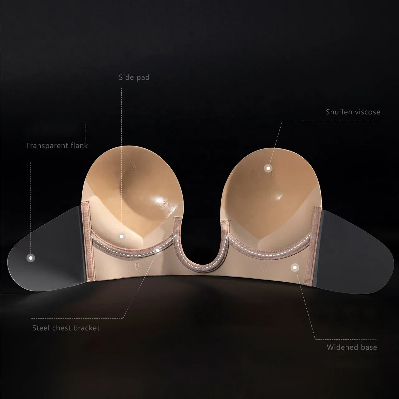 Seamless Sustainable U Plunge Invisible Push up Silicone Gel Bra Push up Strapless Bra