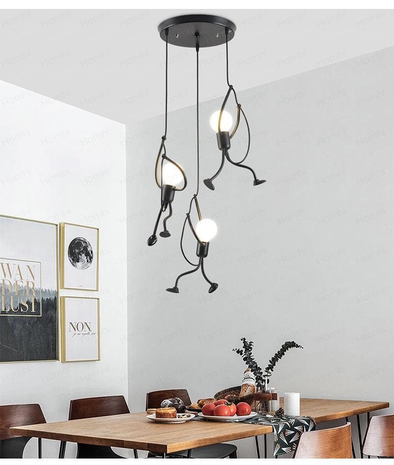 Industrial Metal Pendant Light, Creative Cartoon Ceiling Light Fixture, Indoor Hanging Lamp, Modern Minimalist Lamps for Bedrooms Loft Study Restaurant Entryway Foyer, E27 Great decoration for Bedroom and Kids Room