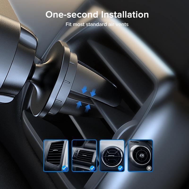 Black Gravity Phone Holder Stand For Car Air Vent Mount No Magnetic Mobile Cell Phone Holder Support GPS