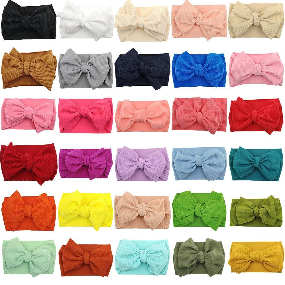 Baby Girls Headband Toddler Big Bow Hairband Cute Solid Stretch Turban For Baby Girls