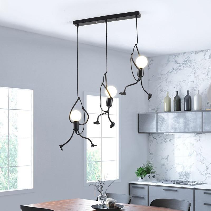 Industrial Metal Pendant Light, Creative Cartoon Ceiling Light Fixture, Indoor Hanging Lamp, Modern Minimalist Lamps for Bedrooms Loft Study Restaurant Entryway Foyer, E27 Great decoration for Bedroom and Kids Room