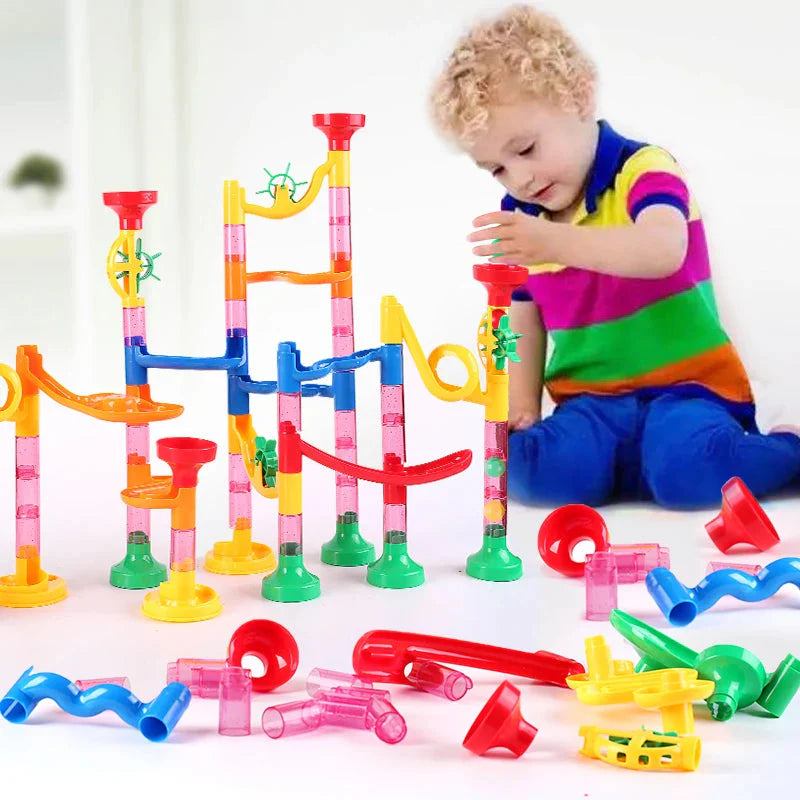 Marble Run Race Track Building Blocks 3D Maze Toy